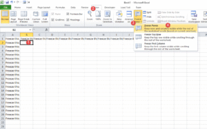 how to freeze a row in excel