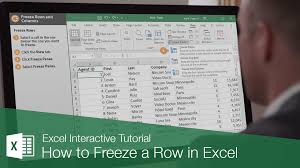 how to freeze a row in excel